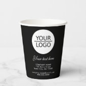 ロゴを追加するカスタム文字プロモーション黒 紙コップ (裏面)