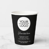 ロゴを追加するカスタム文字プロモーション黒 紙コップ (正面)