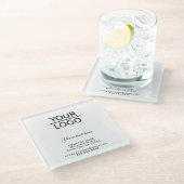 ロゴを追加するカスタム文字プロモーション ガラスコースター (アングル)