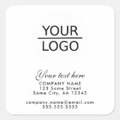 ロゴを追加するカスタム文字プロモーション スクエアシール (正面)