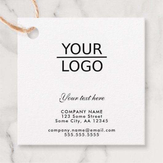 ロゴを追加するカスタム文字プロモーションKraft フェイバータグ (正面)