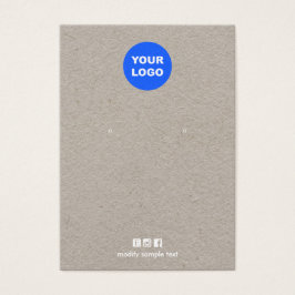 ロゴを追加するクラフトイヤリングブラックディスプレイカード