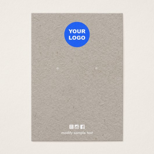 ロゴを追加するクラフトイヤリングブラックディスプレイカード (正面)