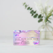 ロゴを追加するクレジットカードのスタイルを設定したオパール虹色 名刺 (スタンド正面)