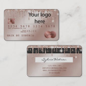 ロゴを追加するクレジットカードのスタイル付きバラ金ゴールドドライブ 名刺 (正面/裏面)