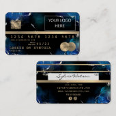ロゴを追加するクレジットカードのスタイル付き金ゴールドと黒 名刺 (正面/裏面)