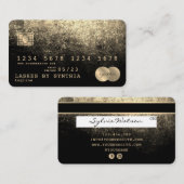 ロゴを追加するクレジットカードのスタイル付き金ゴールドと黒 名刺 (正面/裏面)
