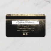 ロゴを追加するクレジットカードのスタイル付き金ゴールドと黒 名刺 (裏面)