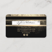 ロゴを追加するクレジットカードのスタイル付き金ゴールドと黒 名刺 (裏面)