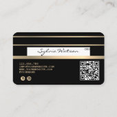 ロゴを追加するクレジットカードのスタイル付き金ゴールドと黒 名刺 (裏面)