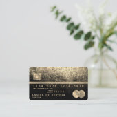 ロゴを追加するクレジットカードのスタイル付き金ゴールドと黒 名刺 (スタンド正面)