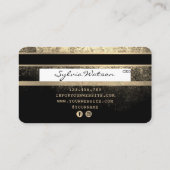 ロゴを追加するクレジットカードのスタイル付き金ゴールドと黒 名刺 (裏面)