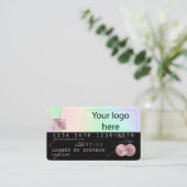 ロゴを追加するクレジットカードの黒い大理石ユニコーン 名刺 (スタンド正面)