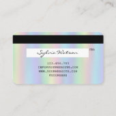 ロゴを追加するクレジットカードスタイルホログラフフォイル 名刺 (裏面)