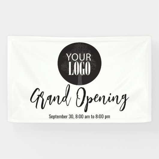 ロゴを追加するグランドオープン 横断幕 (横)