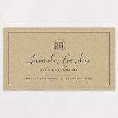 ロゴを追加するグレー縁どKraft製品 ラベル (デザイン1)