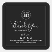 ロゴを追加するソーシャルメディアありがとうごカスタムざいます スクエアシール (正面)