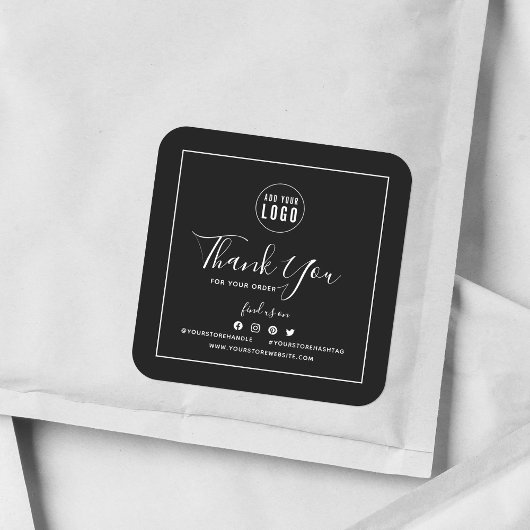 ロゴを追加するソーシャルメディアありがとうごカスタムざいます スクエアシール