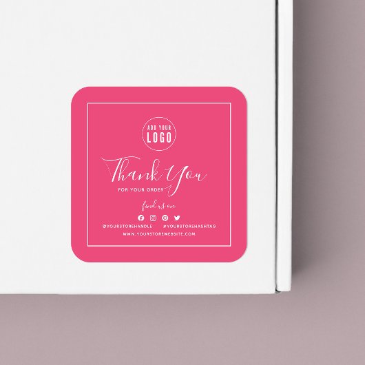 ロゴを追加するソーシャルメディアありがとうごカスタムざいます スクエアシール