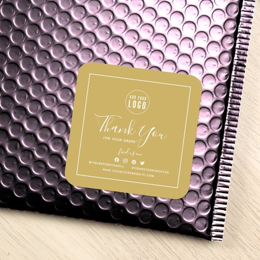 ロゴを追加するソーシャルメディアありがとうごカスタムざいます スクエアシール