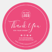 ロゴを追加するソーシャルメディアありがとうごカスタムざいます ラウンドシール (正面)