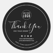 ロゴを追加するソーシャルメディアありがとうごカスタムざいます ラウンドシール (正面)