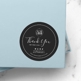 ロゴを追加するソーシャルメディアありがとうごカスタムざいます ラウンドシール