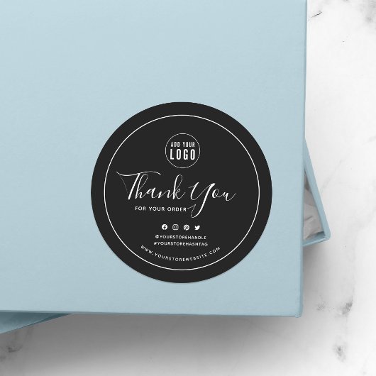 ロゴを追加するソーシャルメディアありがとうごカスタムざいます ラウンドシール