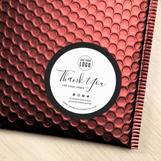 ロゴを追加するソーシャルメディアありがとうごカスタムざいま縁どす。 ラウンドシール