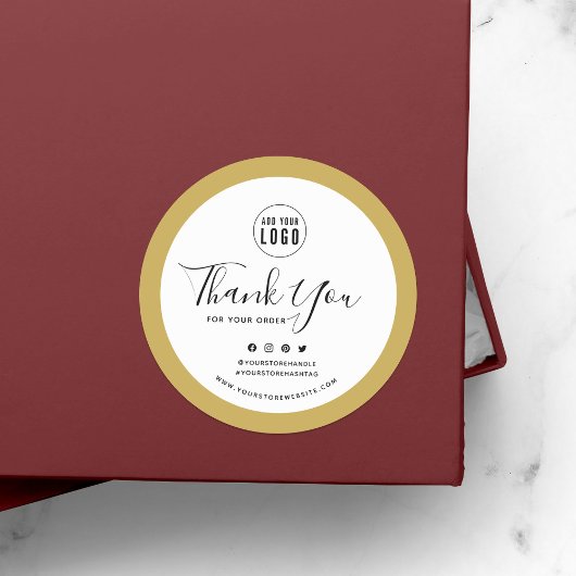 ロゴを追加するソーシャルメディアありがとうごカスタムざいま縁どす。 ラウンドシール