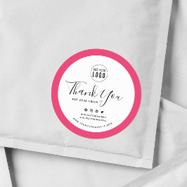 ロゴを追加するソーシャルメディアありがとうごカスタムざいま縁どす。 ラウンドシール