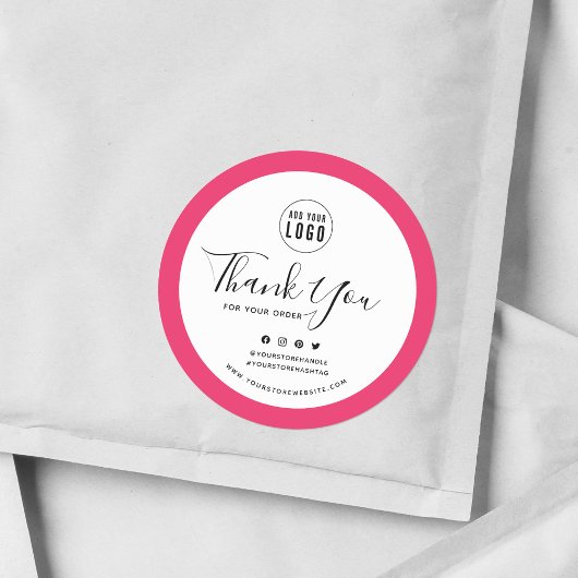 ロゴを追加するソーシャルメディアありがとうごカスタムざいま縁どす。 ラウンドシール