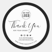 ロゴを追加するソーシャルメディアありがとうごカスタムざいま縁どす。 ラウンドシール (正面)