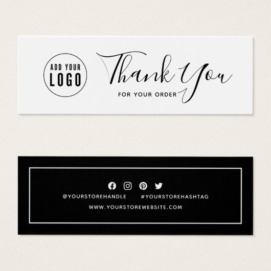 ロゴを追加するソーシャルメディアありがとう (正面&裏面)