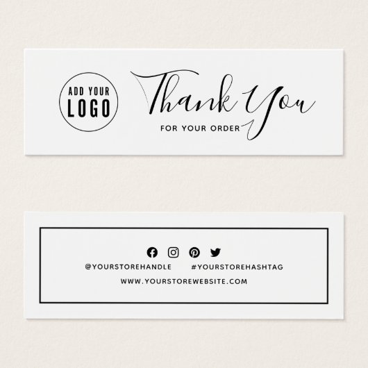 ロゴを追加するソーシャルメディアありがとう (正面&裏面)