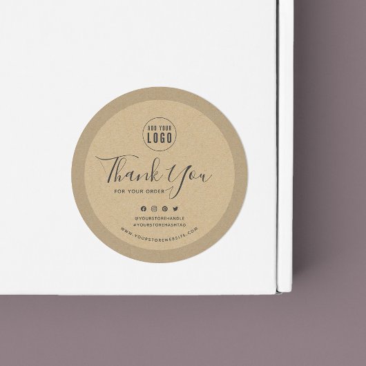 ロゴを追加するソーシャルメディアありがとうKraft ラウンドシール