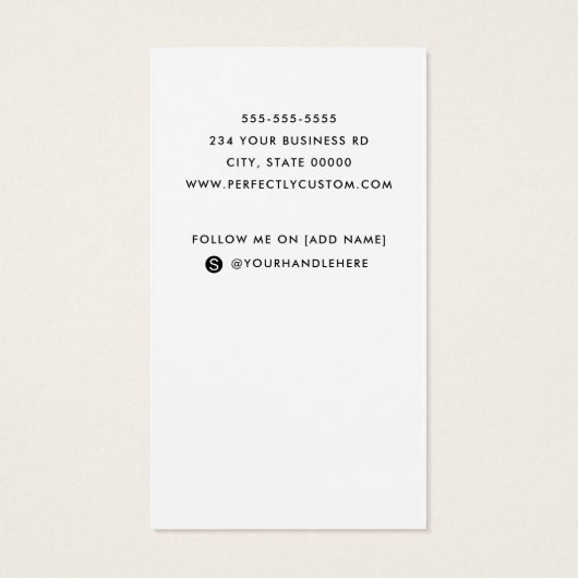 ロゴを追加するソーシャルメディアの縦型名刺 (裏面)