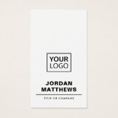 ロゴを追加するソーシャルメディアの縦型名刺 (正面)