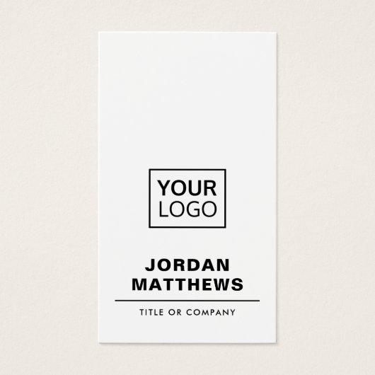 ロゴを追加するソーシャルメディアの縦型名刺 (正面)