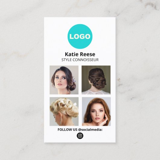 ロゴを追加するソーシャルメディアフォトカード – Instagram 名刺 (正面)