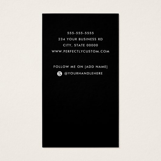 ロゴを追加するソーシャルメディア垂直名刺 (裏面)