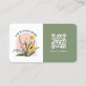 ロゴを追加するソーシャルメディアQRコード企業の緑 名刺 (正面)