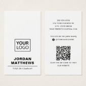 ロゴを追加するソーシャルメディアQRコード名刺 (正面&裏面)