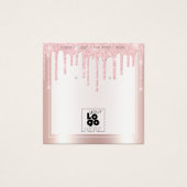 ロゴを追加するピンクのグリッタードリップイヤリングディスプレイカード (正面)