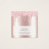 ロゴを追加するピンクのグリッタードリップイヤリングディスプレイカード (裏面)