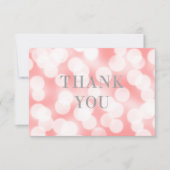 ロゴを追加するピンクシャンパン《写真》ぼけ味ライトシルバー サンキューカード (正面)