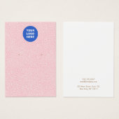 ロゴを追加するピンクパターンイヤリングディスプレイカード (正面&裏面)