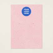 ロゴを追加するピンクパターンイヤリングディスプレイカード (正面)