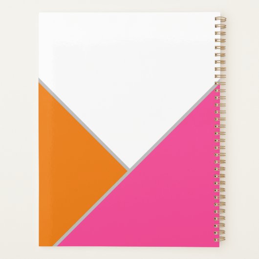 ロゴを追加するピンク色のオレンジ色のアポイントメントブック プランナー手帳 (裏面)