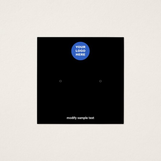 ロゴを追加するブラックスタッドイヤリングディスプレイカード (正面)